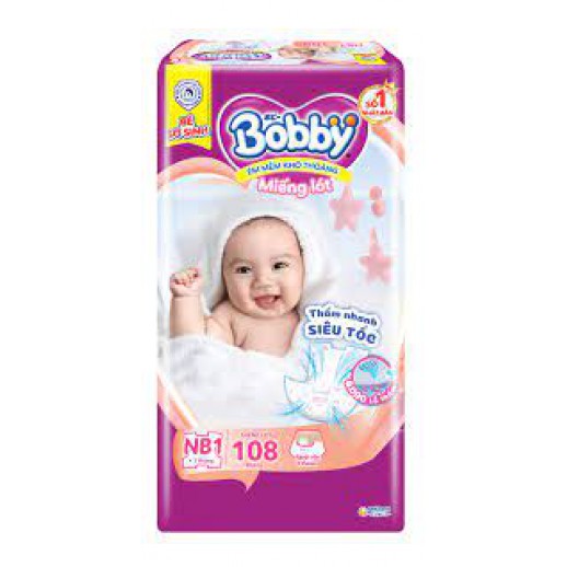 Miếng lót Bobby size Newborn 1 108 miếng (dưới 5kg) Miếng lót Bobby size Newborn 1 108 miếng (dưới 5kg)